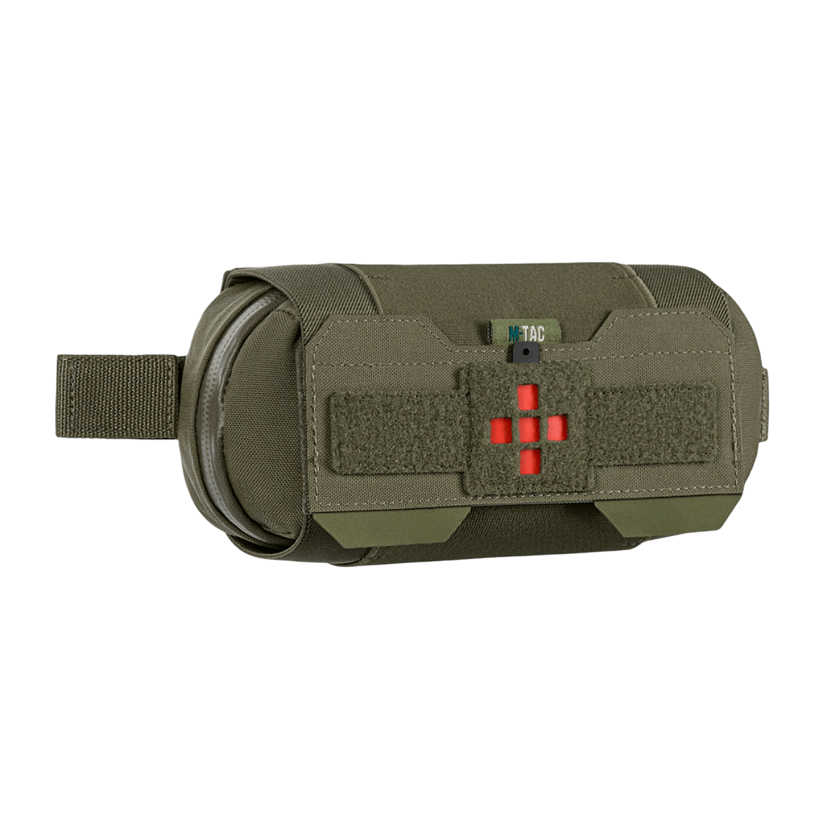 M‑Tac Horizontal Medical Pouch Elite i holdbart Cordura 500D med YKK AquaGuard lynlås og indre organizer til IFAK, set fra siden.