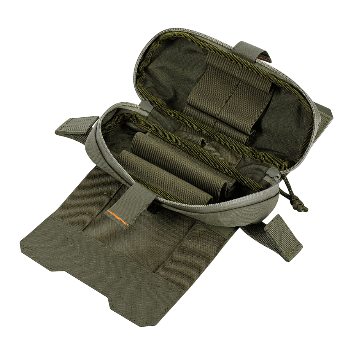 M-Tac Horizontal Medical Pouch Elite med åben organizer og paracord-loop, ideel til førstehjælp, vandtæt, lavet af Cordura 500D.