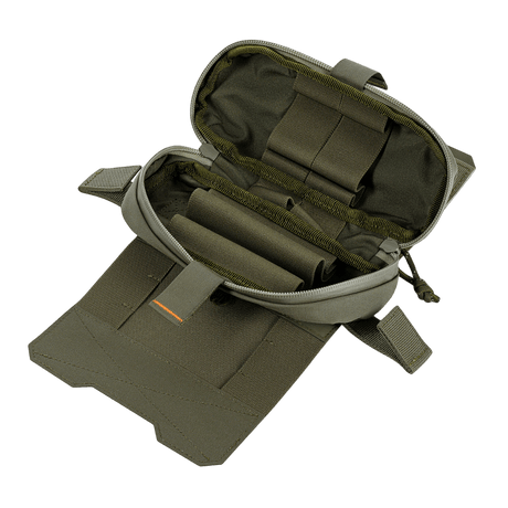 M-Tac Horizontal Medical Pouch Elite med åben organizer og paracord-loop, ideel til førstehjælp, vandtæt, lavet af Cordura 500D.