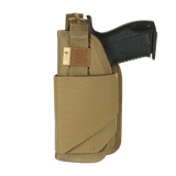 M-Tac Universal Taktisk Hylster Elite Venstre fremstillet af Cordura 500D med justerbar strop og Velcro-lås, passer til de fleste pistoler.