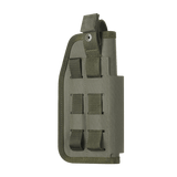 M-Tac Universal Taktisk Hylster Elite Venstre i grøn Cordura 500D med MOLLE-interface og justerbar strop til pistoler.