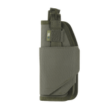 M-Tac Universal Taktisk Hylster Elite Venstre justerbart hylster i Cordura 500D med MOLLE-interface set fra siden, velegnet til forskellige pistoler.