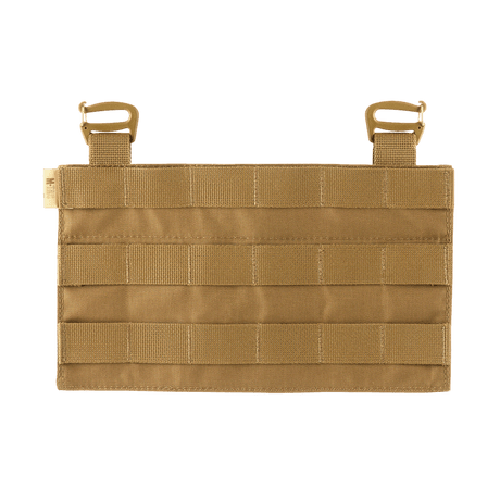 M‑Tac Front Panel til Cuirass QRS med MOLLE-system og Velcro, designet til militært brug, let og holdbar, beige farve.