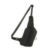 M-Tac Sling Pistoltaske Elite Hex i sort, lavet af slidstærk Cordura 1000D og Cordura Hex, med justerbar skulderrem og rummelige rum.