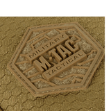 Detalje af M-Tac Sling Pistoltaske Elite Hex med militær logo på Cordura stof.