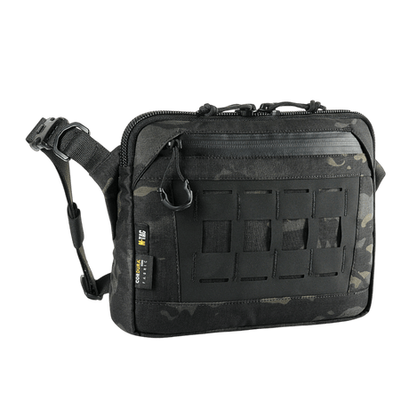 M-Tac Admin Taske Elite i slidstærk sort Cordura 500D med justerbar skulderrem og praktiske lommer.