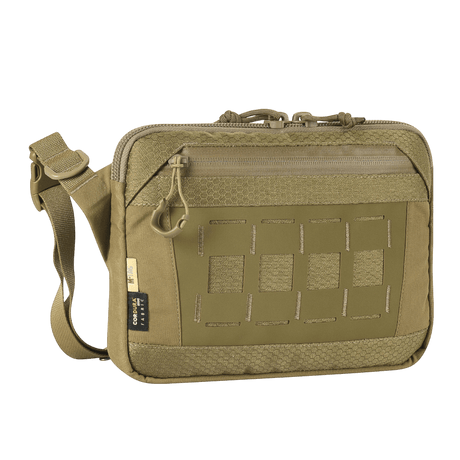 M-Tac Admin Taske Elite i Cordura 500D og Hex materiale med justerbar skulderrem og YKK lynlåse, ideel til stil og funktionalitet.