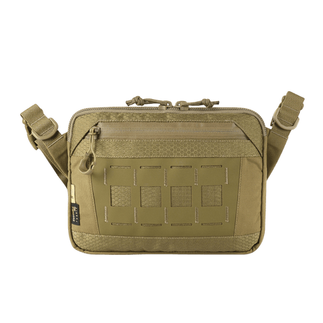 M-Tac Admin Taske Elite i olivengrøn Cordura 500D med justerbar skulderrem, stilfuldt design og slidstærke lynlåse.