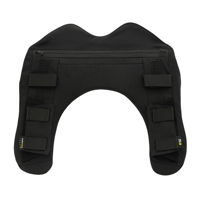 M-Tac Skulderpude til Plate Carrier Cuirass QRS i sort Cordura med 3D-mesh paneler for komfort og ventilation.