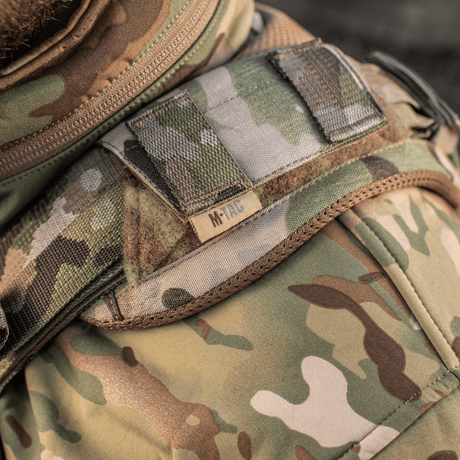 M-Tac Skulderpude til Plate Carrier Cuirass QRS i camouflage, for øget komfort og vægtfordeling, fremstillet af holdbar Cordura.