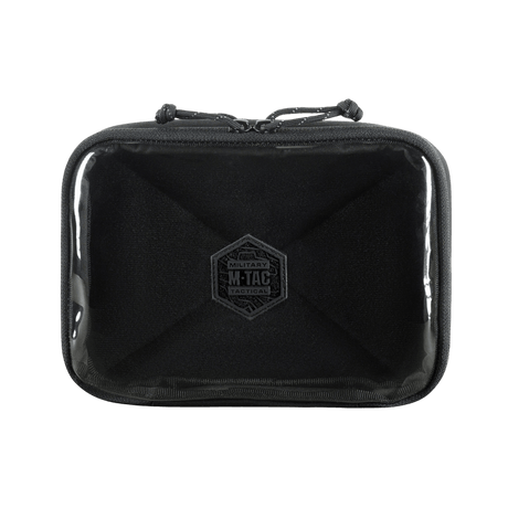 M-Tac Utility Organizer Slim Elite i sort Cordura 500D med transparent PVC-folie for hurtig identifikation. Perfekt til EDC-kit.