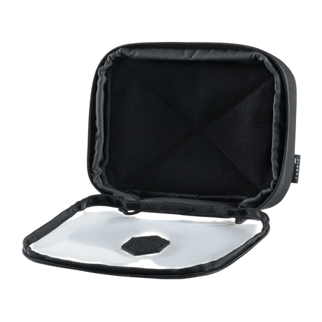 M-Tac Utility Organizer Slim Elite åben visning med transparent PVC-foliefront og Cordura 500D materiale til sikker opbevaring.