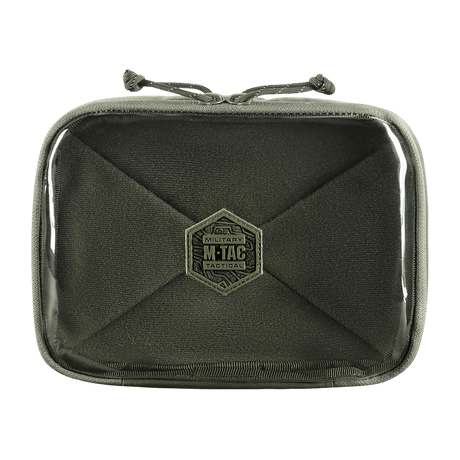 M-Tac Utility Organizer Slim Elite med gennemsigtig PVC-forvæg til effektiv opbevaring af EDC-udstyr i slidstærkt Cordura 500D.