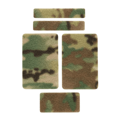 M-Tac Velcro-sæt 5 stk i MULTICAM camouflage til mærker og patches, inkl. forskellige størrelser. Perfekt til militær og udendørs brug.