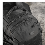 M-Tac Mission Pack Elite rygsæk med slidstærkt Cordura 1000D materiale og MOLLE LASER CUT-system detalje, set tæt på.