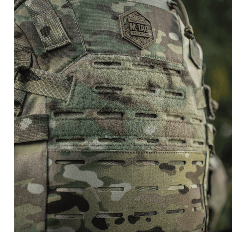 M-Tac Mission Pack Elite i slidstærk Cordura 1000D med MOLLE LASER CUT-system forøger volumen og holdbarhed.