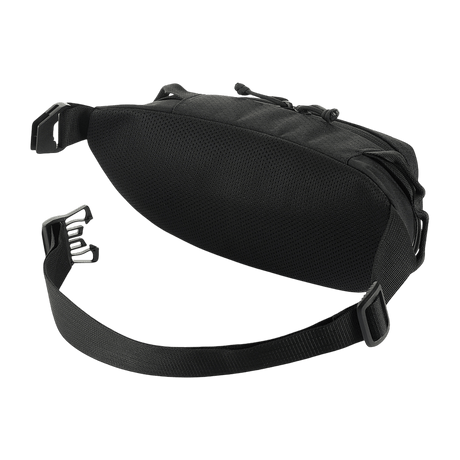 M‑Tac Bæltetaske Elite Hex i sort med justerbar rem og flere opbevaringslommer, lavet i holdbart Cordura-materiale.