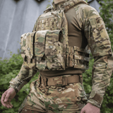 M-Tac Frontpanel til Plate Carrier Cuirass QRS XL i Cordura 500D med MOLLE-system og pouches til magasiner på militæruniform