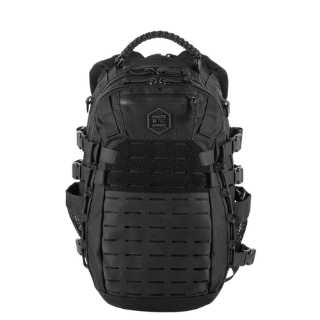 M-Tac Mission Rygsæk Elite Hex med ergonomisk design, lavet af Cordura 1000D, udstyret med MOLLE LASER CUT-system til fleksibilitet.