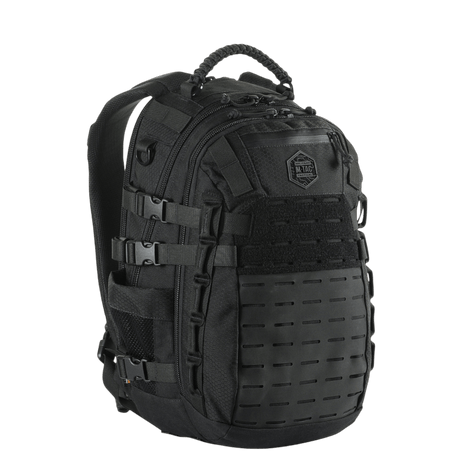 M-Tac Mission Rygsæk Elite Hex i Cordura materiale med MOLLE system, ergonomisk design for holdbarhed og funktionalitet.