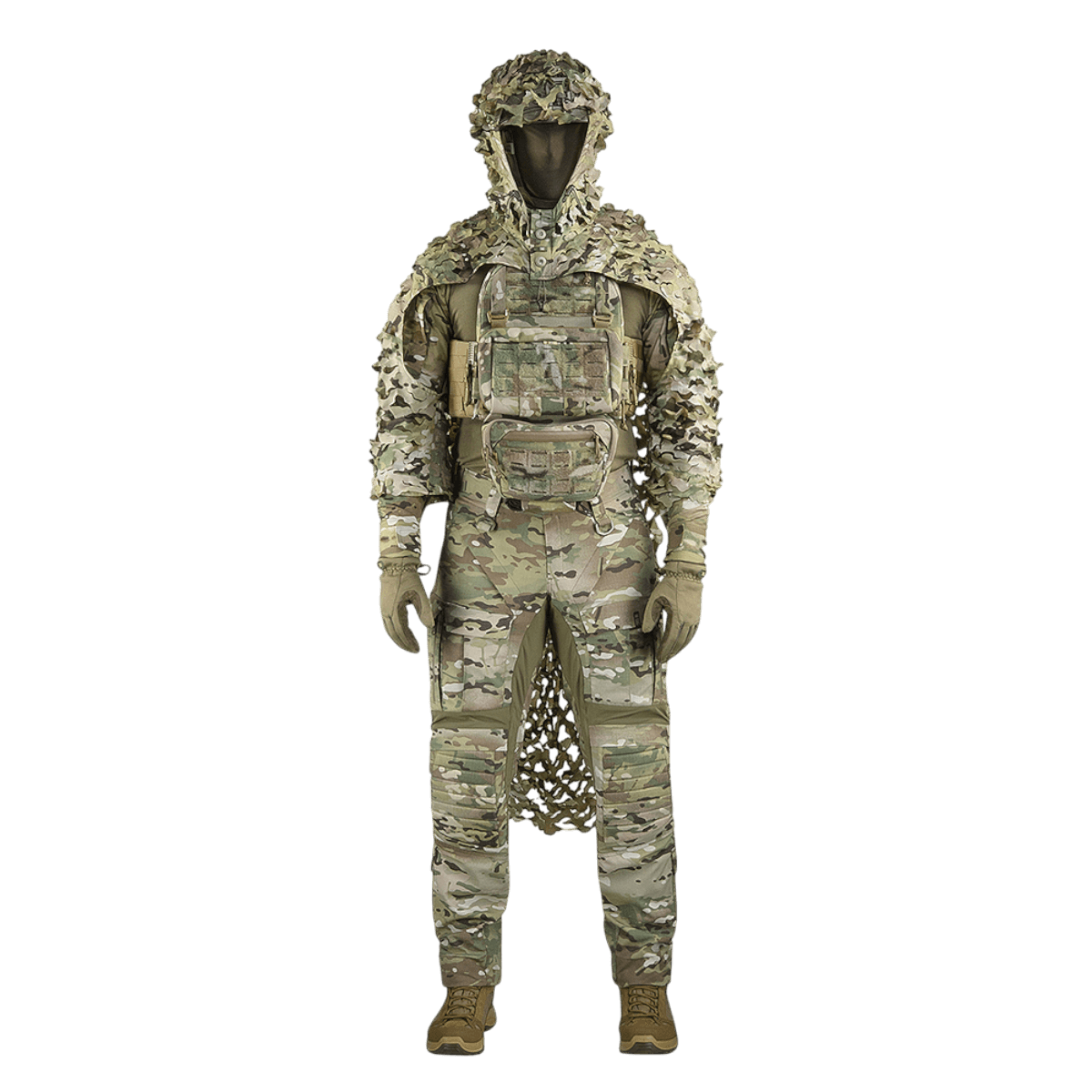 M-Tac Alder Camouflage Suit til snigskytter i ujævnt terræn, letvægt rip-stop materiale, Laser Cut teknologi, høj rivestyrke