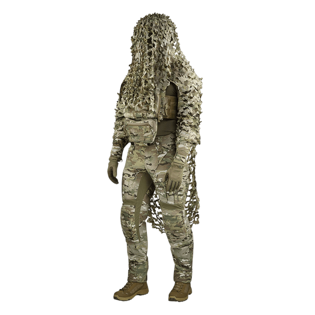 M-Tac Alder Camouflage Suit til snigskytter med Laser Cut teknologi og letvægts rip-stop materiale i ujævnt terræn.
