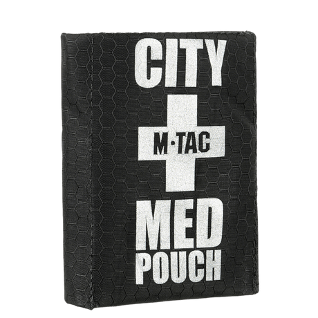 M-Tac City Med Pouch Hex - Kompakt førstehjælpskit i Hex Polyester, sort med medicinsk kors og M-Tac-logo