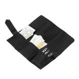 M-Tac City Med Pouch Hex, kompakt førstehjælpskit i Hex Polyester med Velcro-lukning, åben og fyldt med medicinske forsyninger.