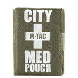 M-Tac City Med Pouch Hex kompakt og robust førstehjælpskit med Velcro-lukning og medicinsk kors på fronten.