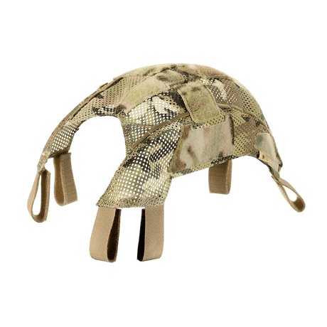 M‑Tac Hjelmcover Shroud Elite i multicam camouflage, designet til TOR-D hjelme med Velcro-paneler og straps for ekstra fastgørelse.