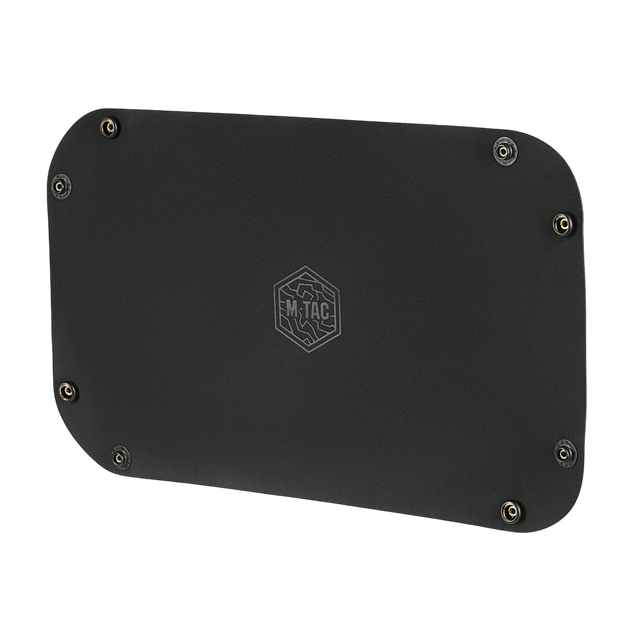 M‑Tac Field Vedligeholdelsesbakke 18x30 cm i sort polymerkomposit med hexagon-logo til våbenvedligeholdelse