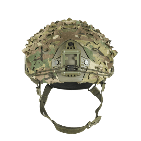 M‑Tac Vilha Hjelmcover FAST i Multicam mønster til camouflage og beskyttelse, med elastisk justering og Velcro-fastgørelse på FAST-hjelme.