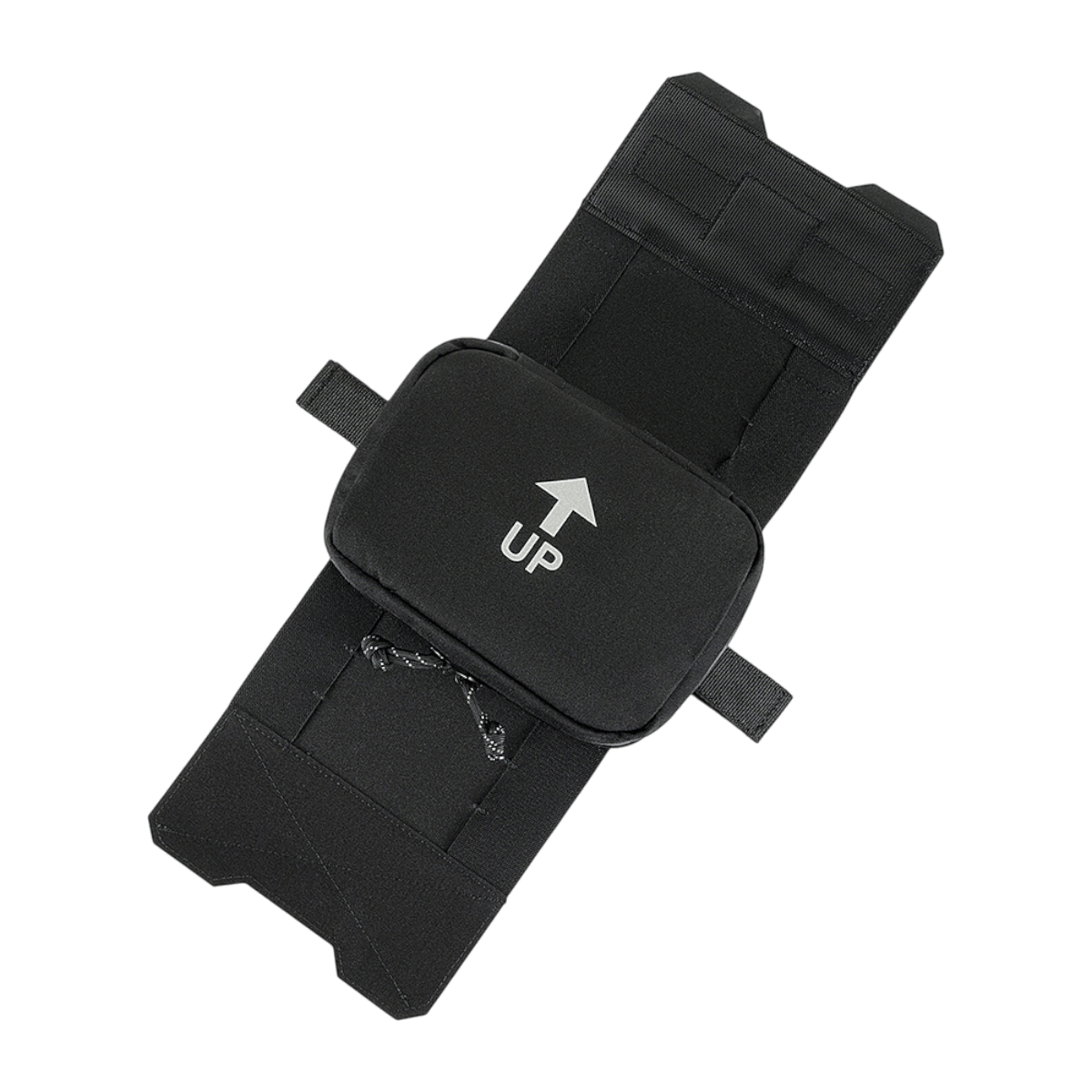 M-Tac Horisontal Medic Lomme Large Elite med indvendig organizer i sort Cordura 500D materiale, åben visning.