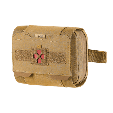 M-Tac Horisontal Medic Lomme Large Elite førstehjælpstaske i slidstærkt Cordura 500D materiale, perfekt til udstyr og organisering.