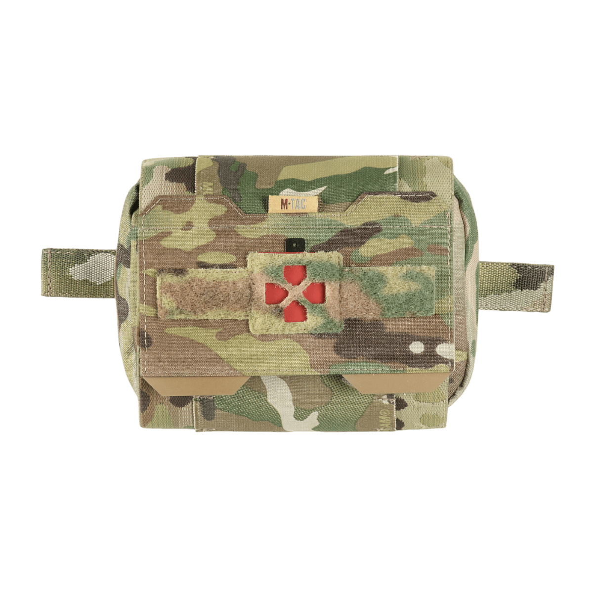 M-Tac Horisontal Medic Lomme Large Elite, robust Cordura 500D taske med indvendig organizer til IFAK, ideel til førstehjælpssituationer.