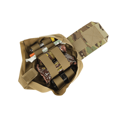 M‑Tac Medic Pouch Vertical Large Elite med førstehjælpsudstyr, slidstærk Cordura 500D design i camouflage.