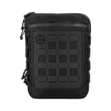 M-Tac Tablet Bag Laser Cut Hex i sort Cordura med Laser Cut MOLLE tilbehør, set forfra, ideel til EDC og tabletopbevaring.