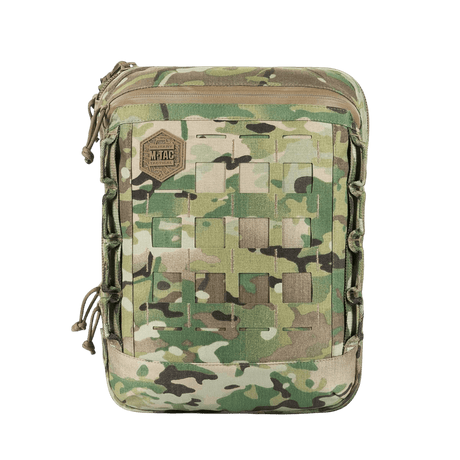 M-Tac Tablet Bag Laser Cut Hex i Cordura med MOLLE-panel og hurtig adgang, ideel til EDC, dokumenter, tablet og skjult våben.
