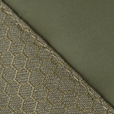Detalje af M-Tac Tablet Bag Laser Cut Hex materiale med Cordura Hex struktur og grønt stofpanel.