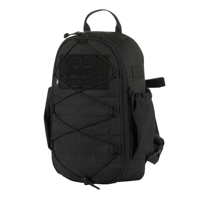 M-Tac STURM Elite Rygsæk sort taktisk rygsæk med 15 liters kapacitet og MOLLE Laser Cut design for outdoor gear transport.