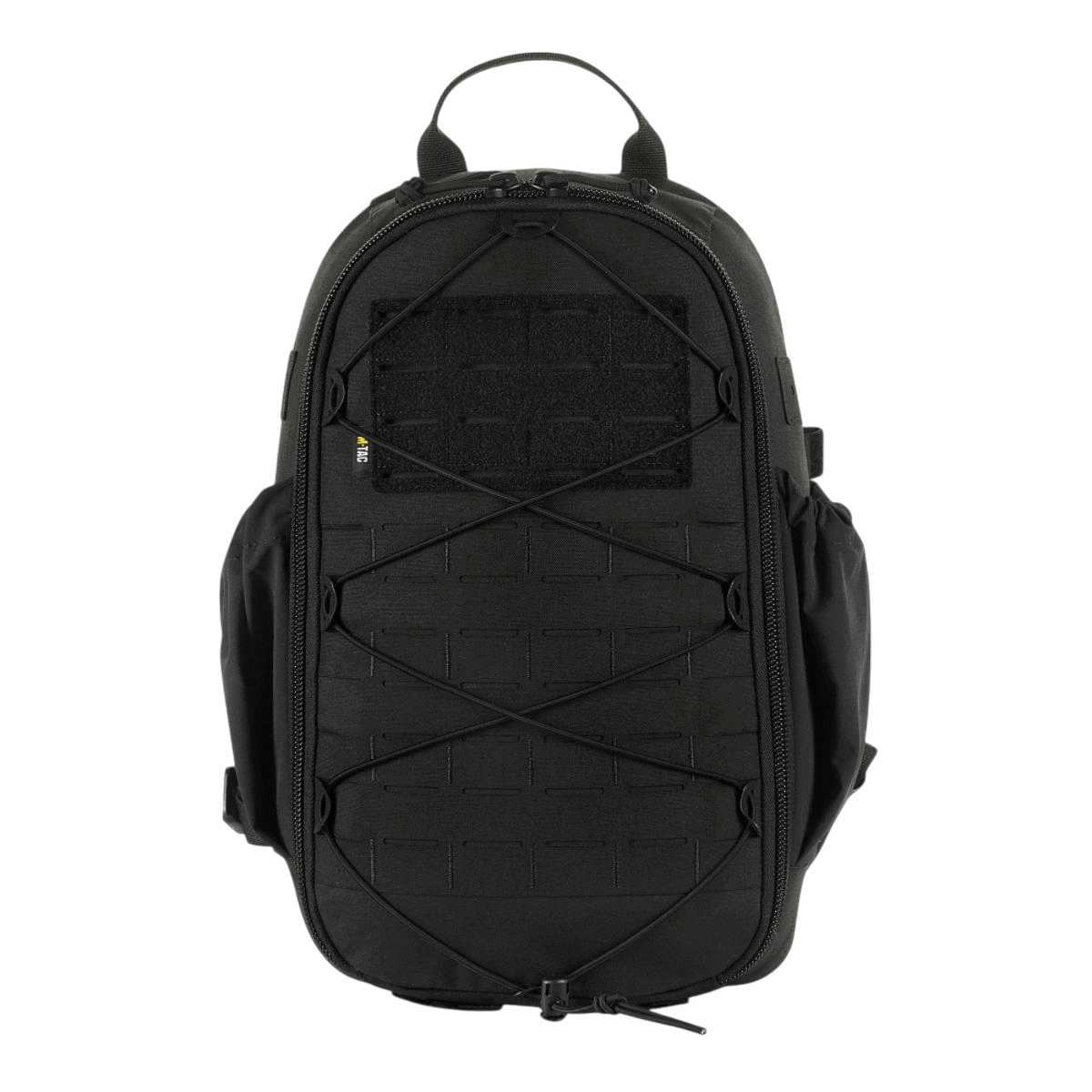 M-Tac STURM Elite Rygsæk, sort taktisk rygsæk med MOLLE Laser Cut frontpanel, 15 liter kapacitet, designet til kortvarige ophold.