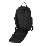 M-Tac STURM Elite Rygsæk åben, viser rummeligt hovedrum og elastiske sidelommer, perfekt til kortvarige feltture.