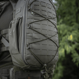 M-Tac STURM Elite Rygsæk med MOLLE Laser Cut frontpanel, elastiske sidelommer og robust Cordura-materiale.