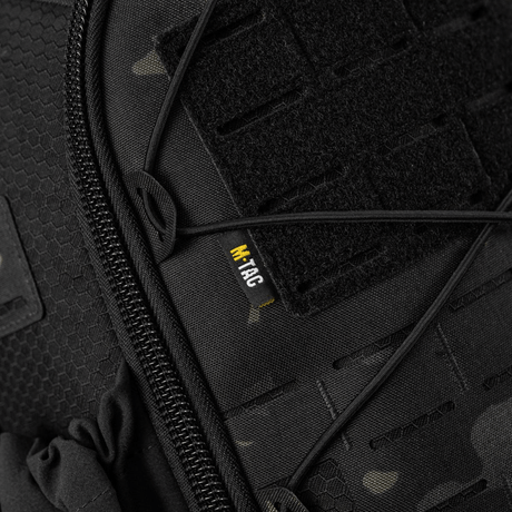 M-Tac STURM Elite Rygsæk med Cordura-materiale og sort MOLLE Laser Cut frontpanel til taktiskt udstyr.