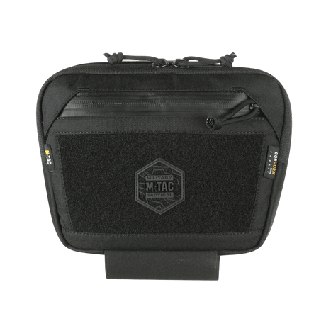 M-Tac Large Elite Gen.II Skuldertaske i sort Cordura 500D med tre hovedrum og Velcro-panel til taktisk og daglig brug