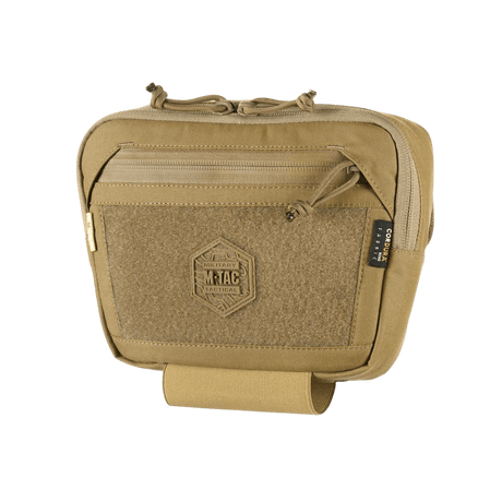 M-Tac Large Elite Gen.II Skuldertaske i Cordura 500D med velcro-panel, tre hovedrum og YKK-lynlåse for taktisk brug og udstyrsorganisation.