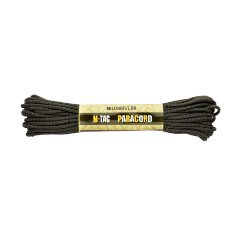 M-Tac Paracord 550 Type III 15 m stærk nylonkordel ideel til friluft, reparationer, nødbrug i sort farve, længde 15 m, diameter 4 mm