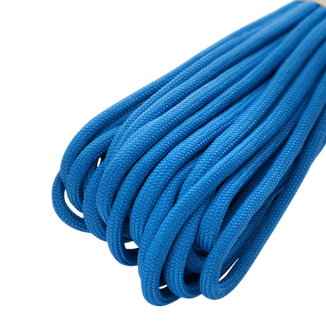 M‑Tac Paracord 550 Type III 15 m i blå nylon, stærk og alsidig til friluftsliv, reparationer og nødsituationer, med brydestyrke på 240 kg.
