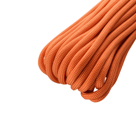 M‑Tac Paracord 550 Type III 15 m, stærk orange nylonreb, ideel til friluft og nødbrug, 4 mm diameter, brudstyrke 240 kg
