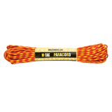 M‑Tac Paracord 550 Type III 15 m i orange og gul farve, stærk nylonkordel til udendørs og nødbrug. Længde 15 m, diameter 4 mm.